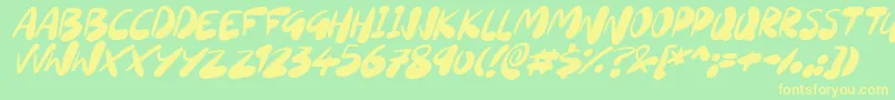 SourdoughItalic Font – Yellow Fonts on Green Background