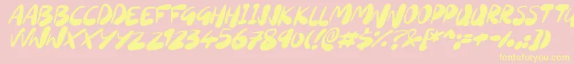 SourdoughItalic Font – Yellow Fonts on Pink Background