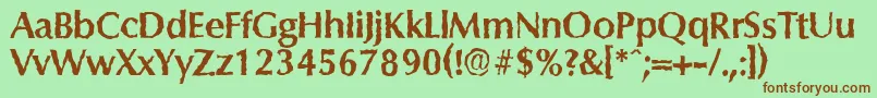 ColumbiarandomBold Font – Brown Fonts on Green Background