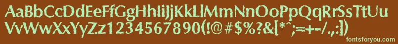 ColumbiarandomBold Font – Green Fonts on Brown Background