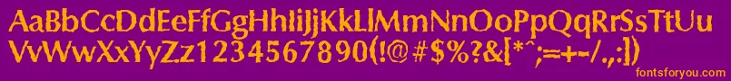 ColumbiarandomBold Font – Orange Fonts on Purple Background