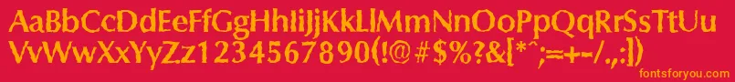 ColumbiarandomBold Font – Orange Fonts on Red Background