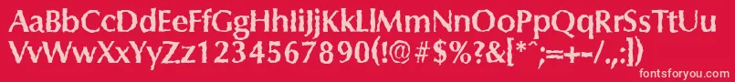 ColumbiarandomBold Font – Pink Fonts on Red Background