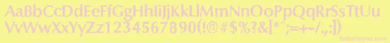 ColumbiarandomBold Font – Pink Fonts on Yellow Background