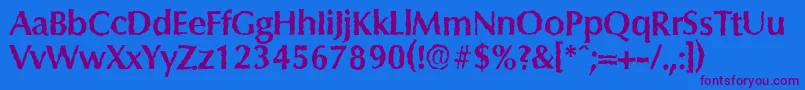 ColumbiarandomBold Font – Purple Fonts on Blue Background