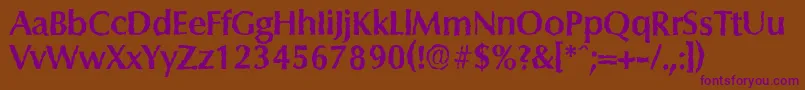 ColumbiarandomBold Font – Purple Fonts on Brown Background