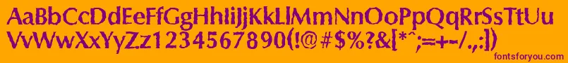 ColumbiarandomBold Font – Purple Fonts on Orange Background