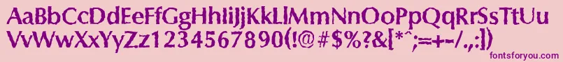 ColumbiarandomBold Font – Purple Fonts on Pink Background