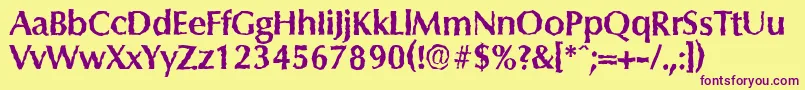 ColumbiarandomBold Font – Purple Fonts on Yellow Background