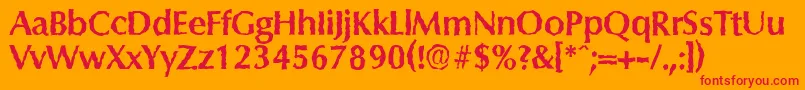 ColumbiarandomBold Font – Red Fonts on Orange Background