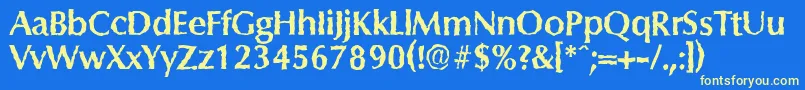 ColumbiarandomBold Font – Yellow Fonts on Blue Background