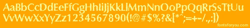 ColumbiarandomBold Font – Yellow Fonts on Orange Background