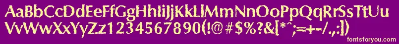 ColumbiarandomBold Font – Yellow Fonts on Purple Background