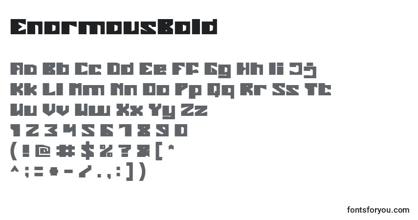 Schriftart EnormousBold – Alphabet, Zahlen, spezielle Symbole