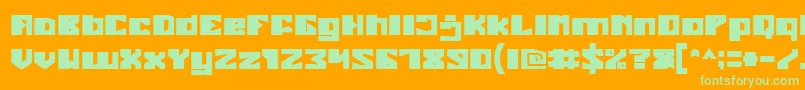 EnormousBold-Schriftart – Grüne Schriften auf orangefarbenem Hintergrund