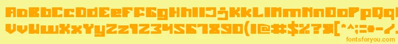 Czcionka EnormousBold – pomarańczowe czcionki na żółtym tle
