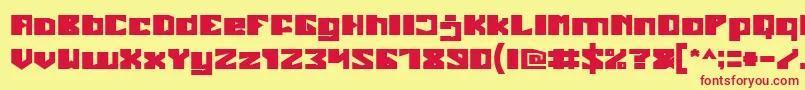 フォントEnormousBold – 赤い文字の黄色い背景