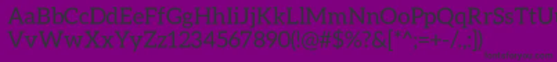 AleoRegular-Schriftart – Schwarze Schriften auf violettem Hintergrund