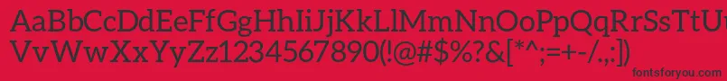 フォントAleoRegular – 赤い背景に黒い文字