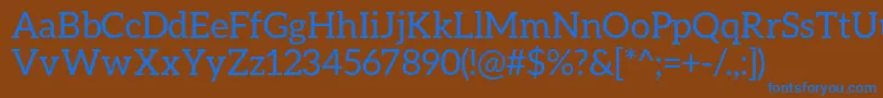 フォントAleoRegular – 茶色の背景に青い文字