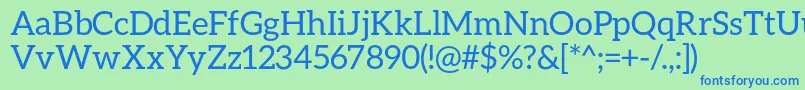 AleoRegular Font – Blue Fonts on Green Background