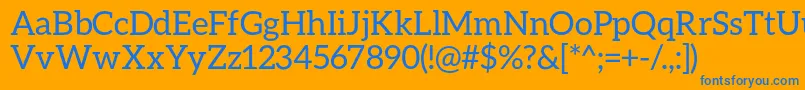 フォントAleoRegular – オレンジの背景に青い文字