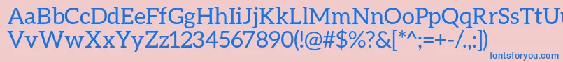 AleoRegular-fontti – siniset fontit vaaleanpunaisella taustalla
