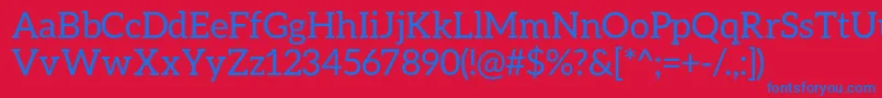 AleoRegular-fontti – siniset fontit punaisella taustalla