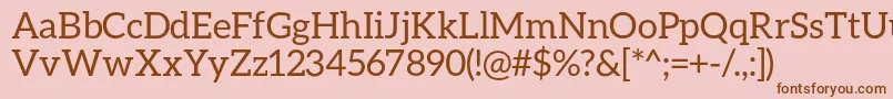 AleoRegular-fontti – ruskeat fontit vaaleanpunaisella taustalla