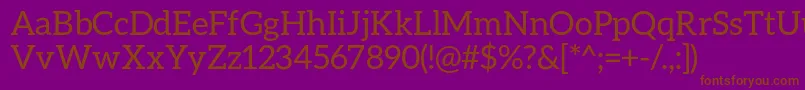 AleoRegular-fontti – ruskeat fontit violetilla taustalla