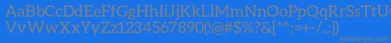 AleoRegular-fontti – harmaat kirjasimet sinisellä taustalla