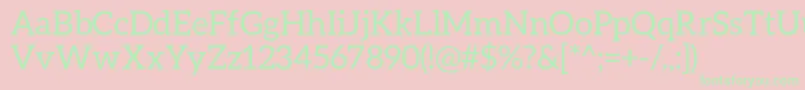 AleoRegular-fontti – vihreät fontit vaaleanpunaisella taustalla
