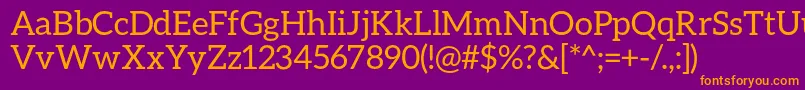 AleoRegular Font – Orange Fonts on Purple Background