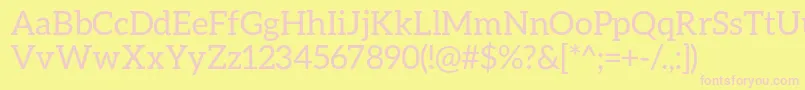 フォントAleoRegular – ピンクのフォント、黄色の背景