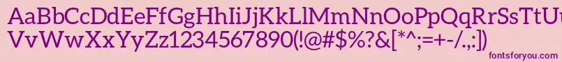 フォントAleoRegular – ピンクの背景に紫のフォント