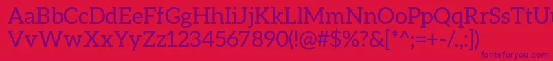 AleoRegular-Schriftart – Violette Schriften auf rotem Hintergrund