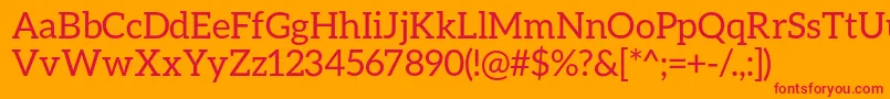 フォントAleoRegular – オレンジの背景に赤い文字