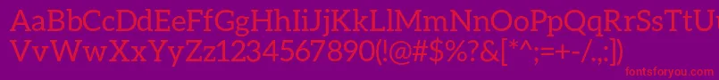 AleoRegular Font – Red Fonts on Purple Background