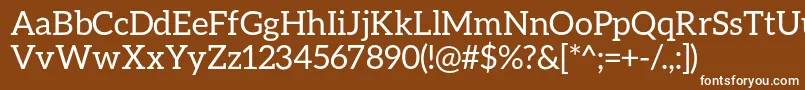Шрифт AleoRegular – белые шрифты на коричневом фоне