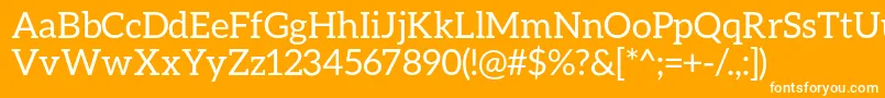 フォントAleoRegular – オレンジの背景に白い文字