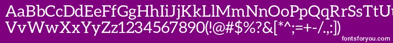 フォントAleoRegular – 紫の背景に白い文字