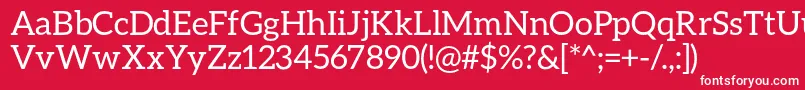 フォントAleoRegular – 赤い背景に白い文字
