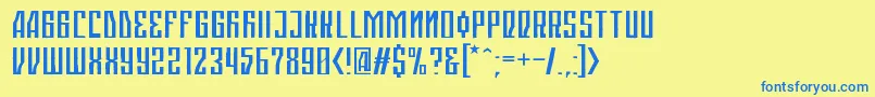 Ranyeski Font – Blue Fonts on Yellow Background