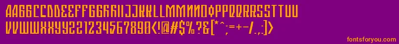 フォントRanyeski – 紫色の背景にオレンジのフォント