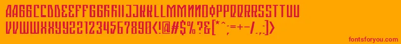 Ranyeski-Schriftart – Rote Schriften auf orangefarbenem Hintergrund