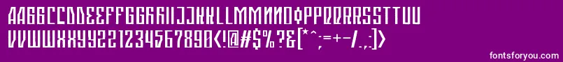 フォントRanyeski – 紫の背景に白い文字