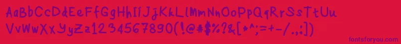 Anne-fontti – violetit fontit punaisella taustalla