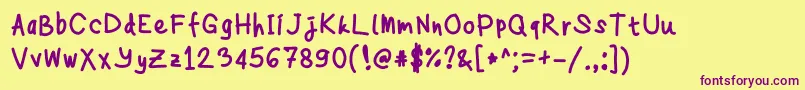 Anne Font – Purple Fonts on Yellow Background