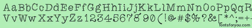 Caretodance Font – Black Fonts on Green Background