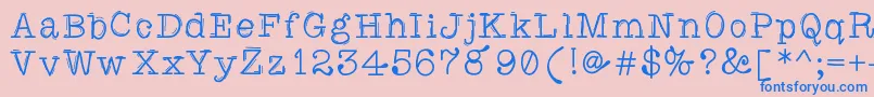 Caretodance Font – Blue Fonts on Pink Background